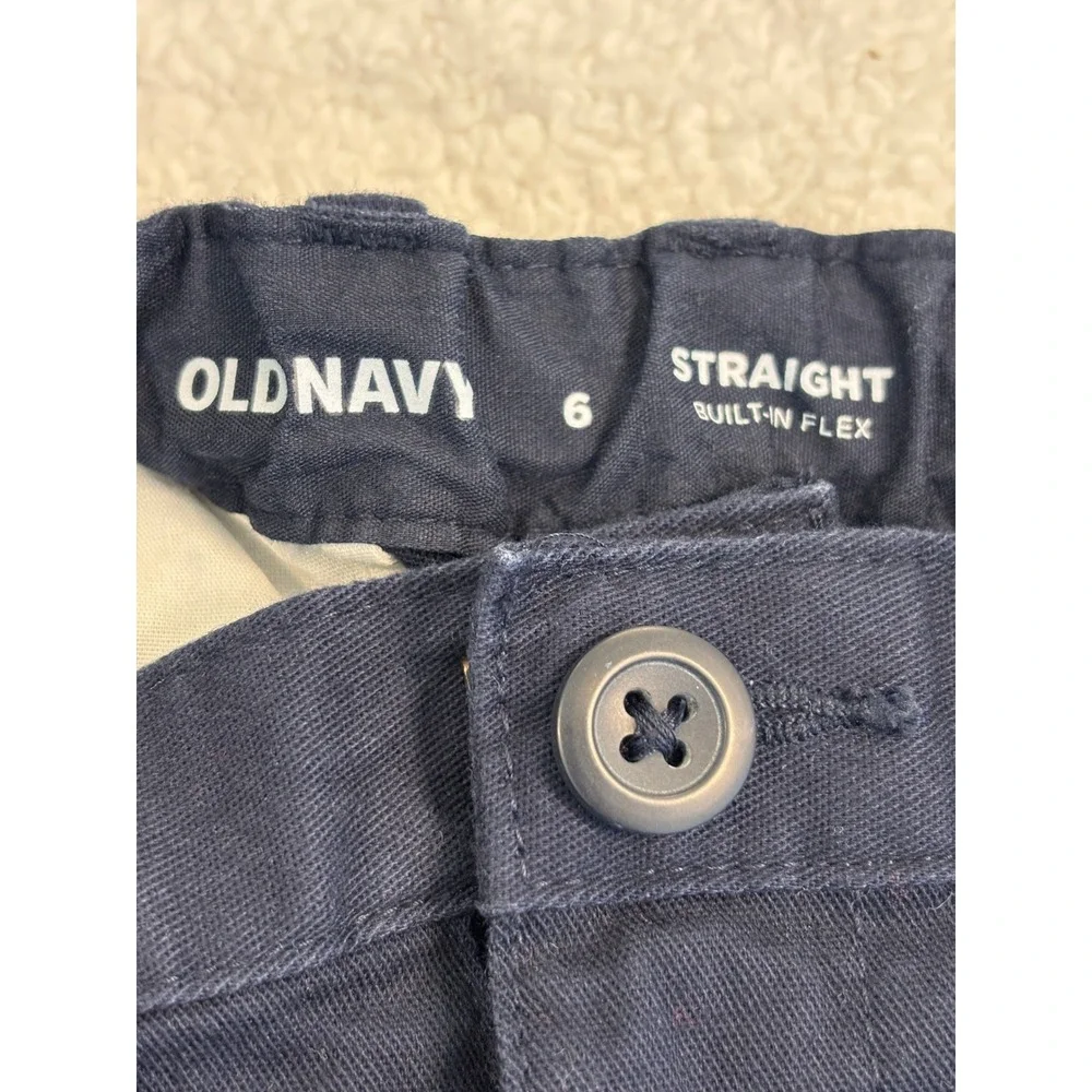 Old Navy Boys Straight Built-In Flex Chino Pants Navy Blue Size 6 School Uniform